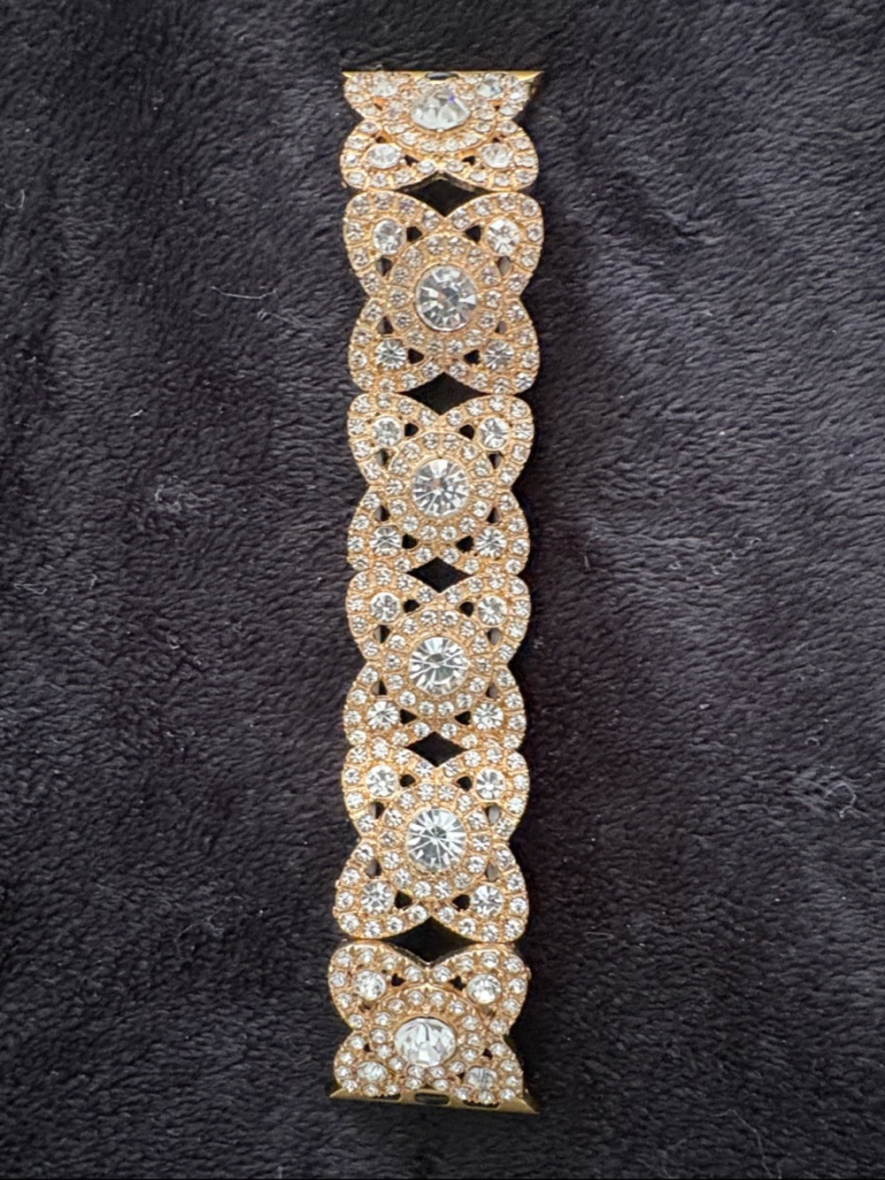 Gold Crystal Link Apple Watch Bracelet - Sparkling Clear Stones